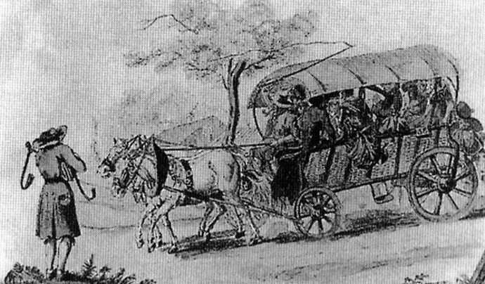 Ilustración antiguo transporte europeo